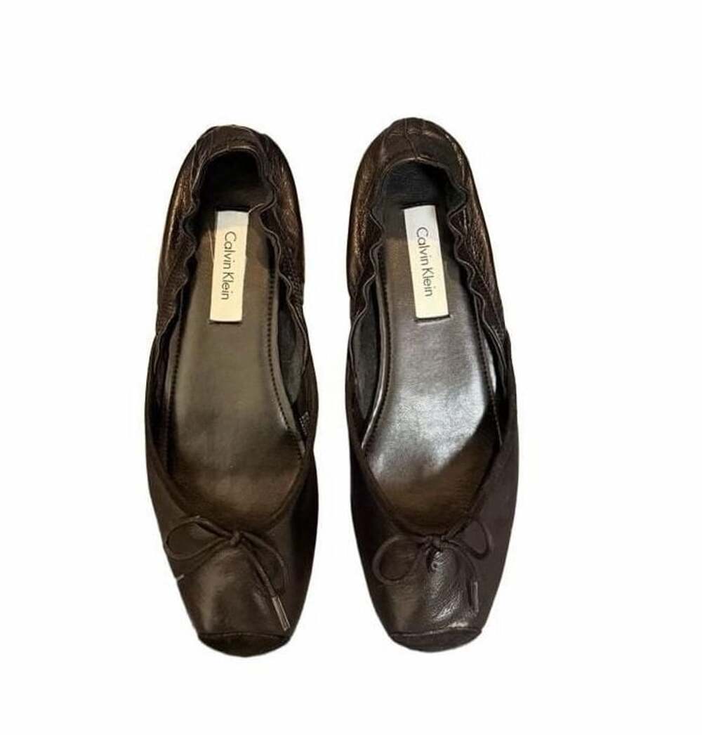 Calvin Klein Ballet Flats Black Leather